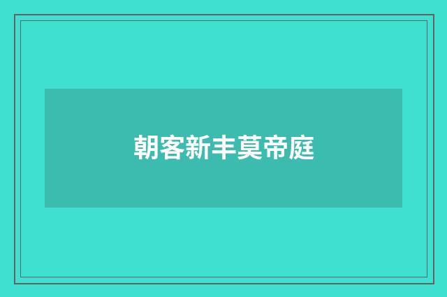 朝客新丰莫帝庭