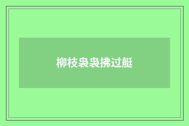 柳枝袅袅拂过艇
