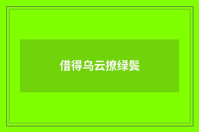 借得乌云撩绿鬓