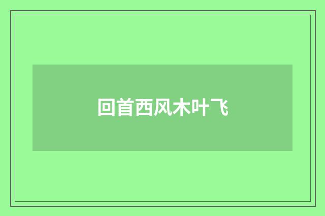 回首西风木叶飞