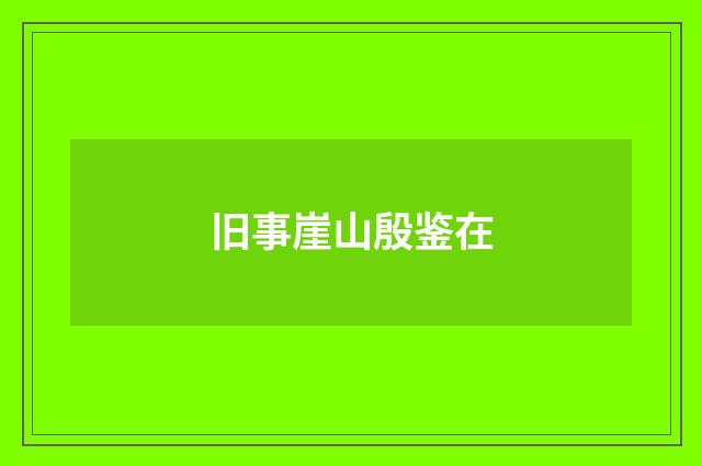 旧事崖山殷鉴在