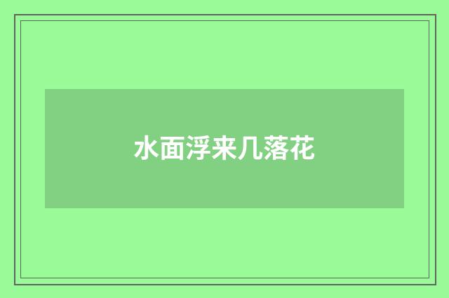 水面浮来几落花