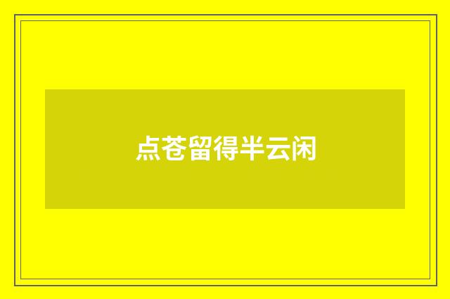 点苍留得半云闲