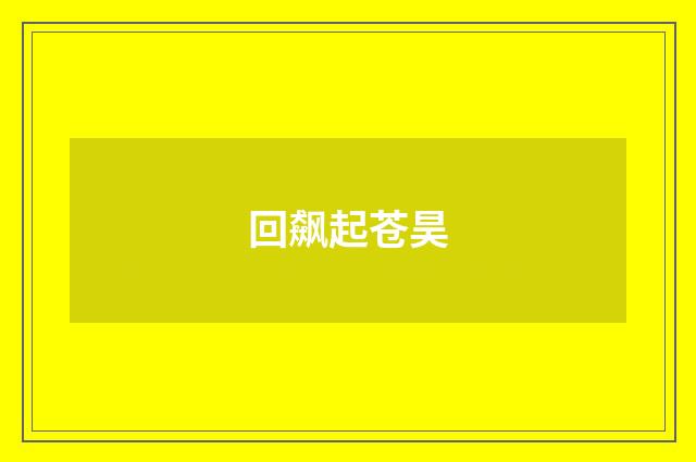 回飙起苍昊