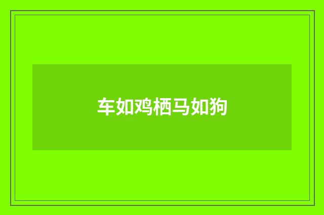 车如鸡栖马如狗