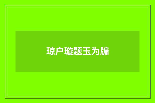 琼户璇题玉为牖