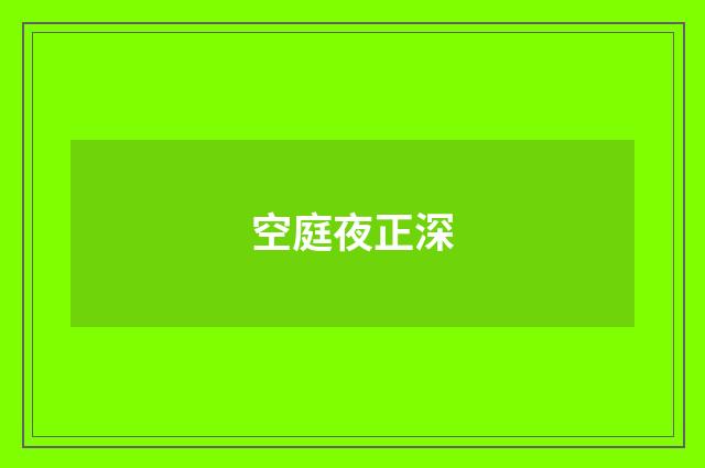 空庭夜正深
