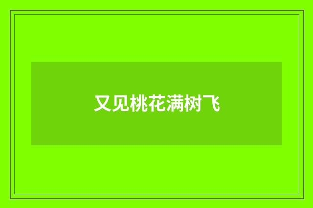 又见桃花满树飞