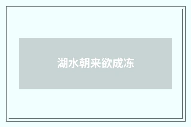 湖水朝来欲成冻