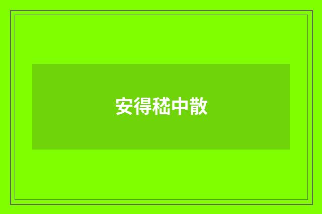 安得嵇中散