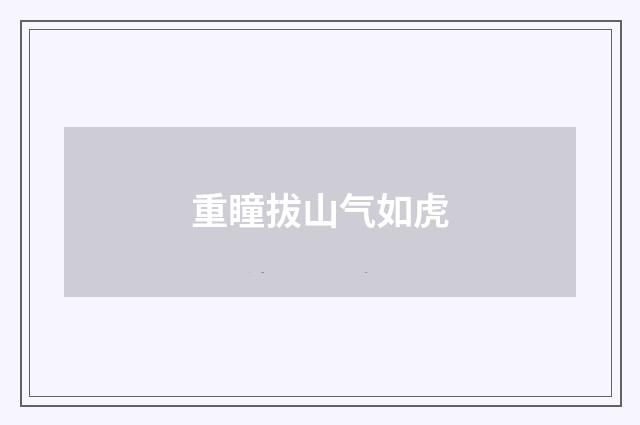 重瞳拔山气如虎