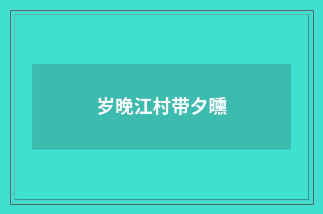 岁晚江村带夕曛