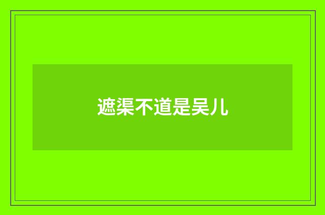 遮渠不道是吴儿