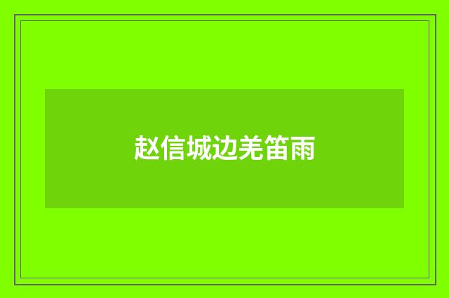 赵信城边羌笛雨