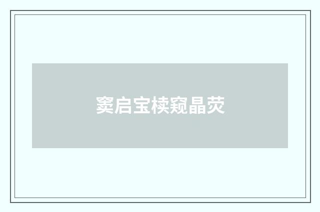 窦启宝椟窥晶荧