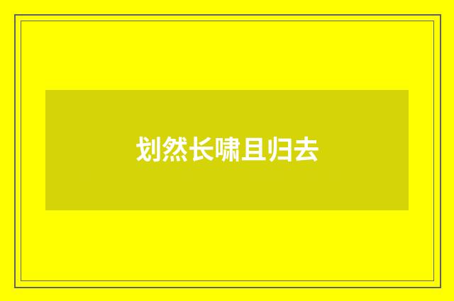 划然长啸且归去