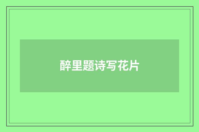 醉里题诗写花片