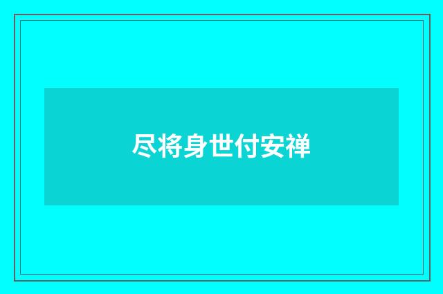 尽将身世付安禅