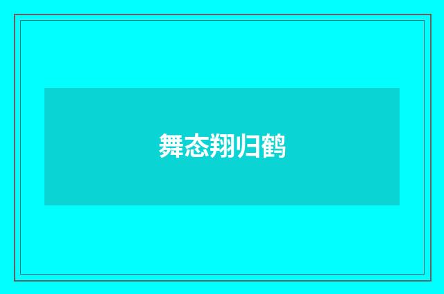 舞态翔归鹤