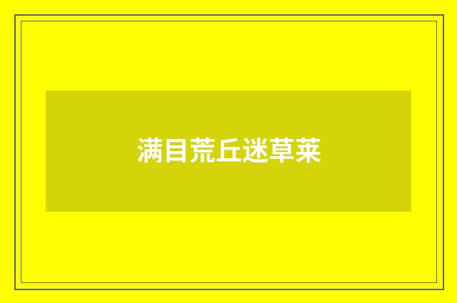 满目荒丘迷草莱