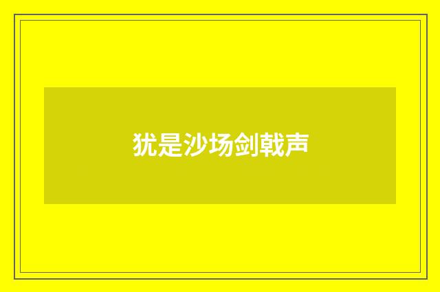 犹是沙场剑戟声