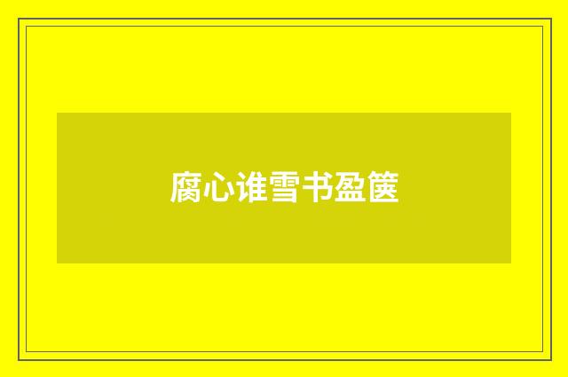 腐心谁雪书盈箧