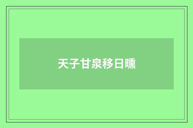 天子甘泉移日曛