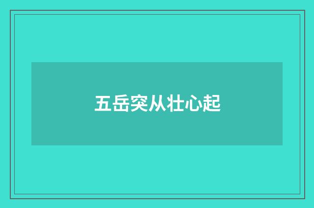 五岳突从壮心起
