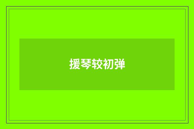 援琴较初弹