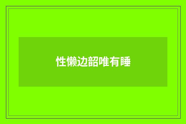 性懒边韶唯有睡