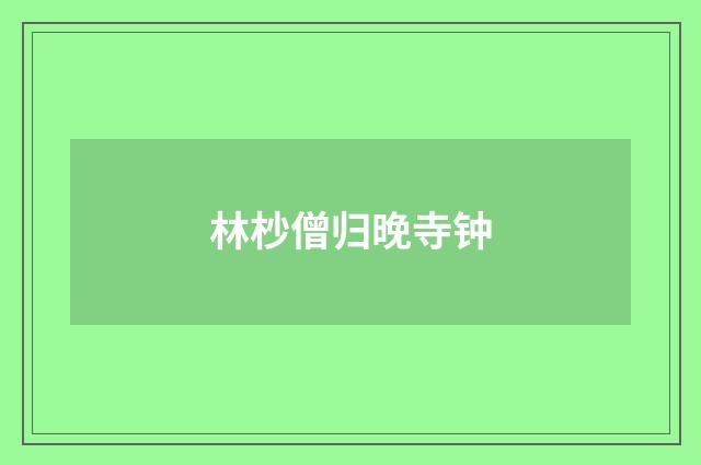 林杪僧归晚寺钟