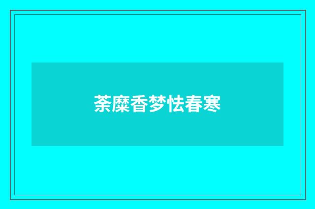 荼糜香梦怯春寒