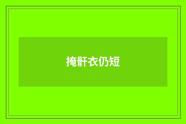 掩骭衣仍短
