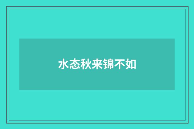 水态秋来锦不如