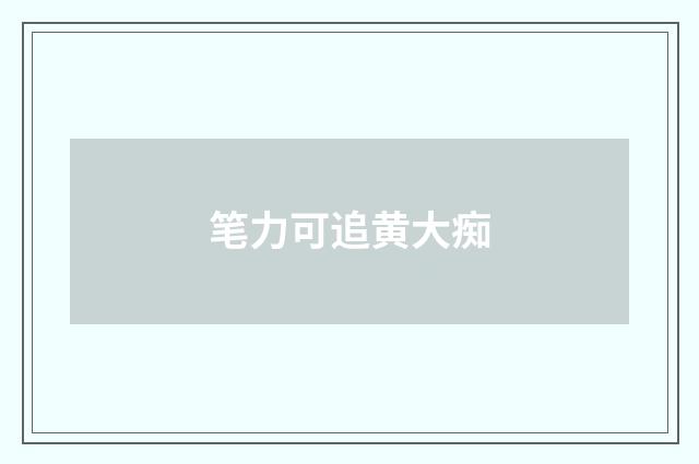 笔力可追黄大痴