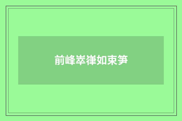 前峰崒嵂如束笋
