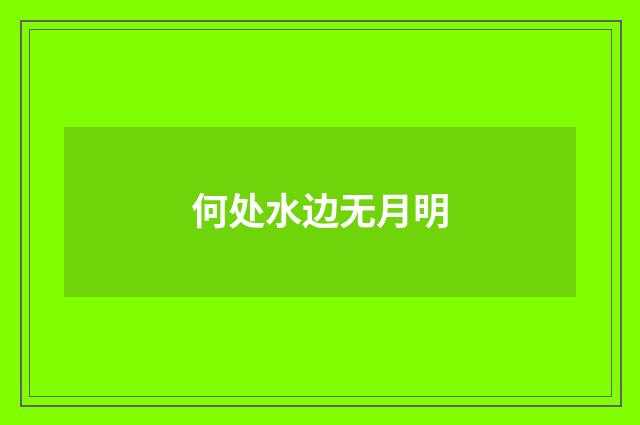 何处水边无月明