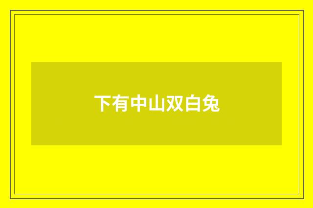 下有中山双白兔