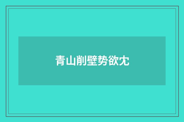 青山削壁势欲冘
