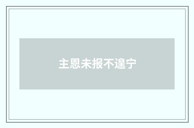 主恩未报不遑宁