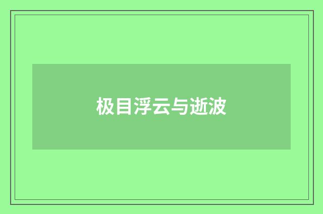 极目浮云与逝波