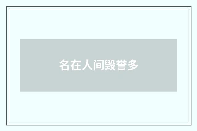 名在人间毁誉多