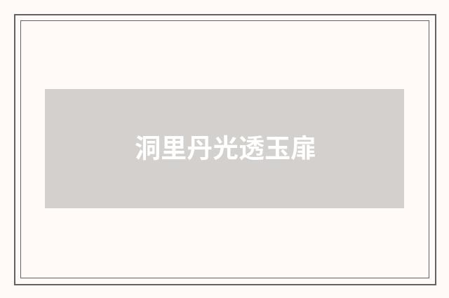 洞里丹光透玉扉