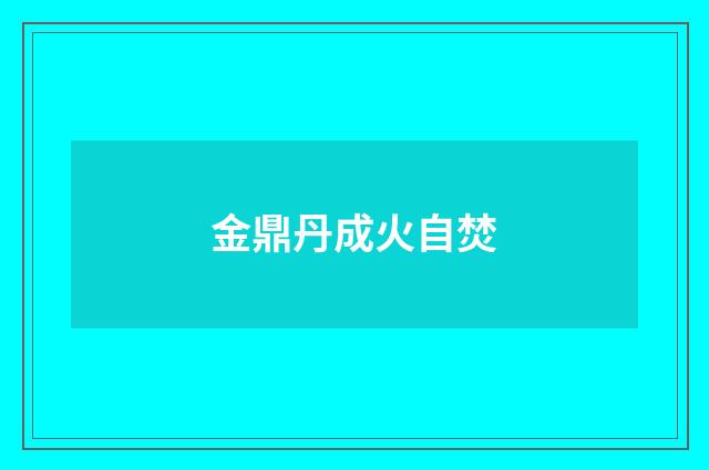 金鼎丹成火自焚