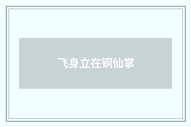 飞身立在铜仙掌