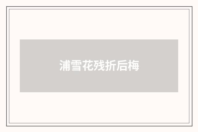 浦雪花残折后梅