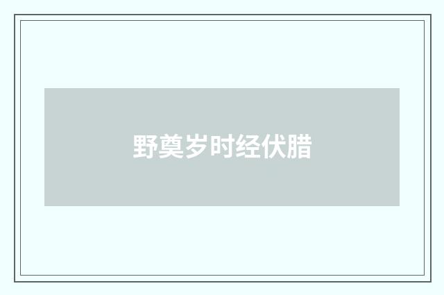 野奠岁时经伏腊