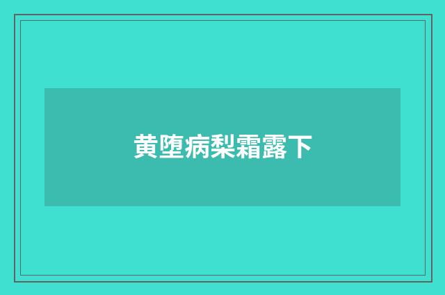 黄堕病梨霜露下