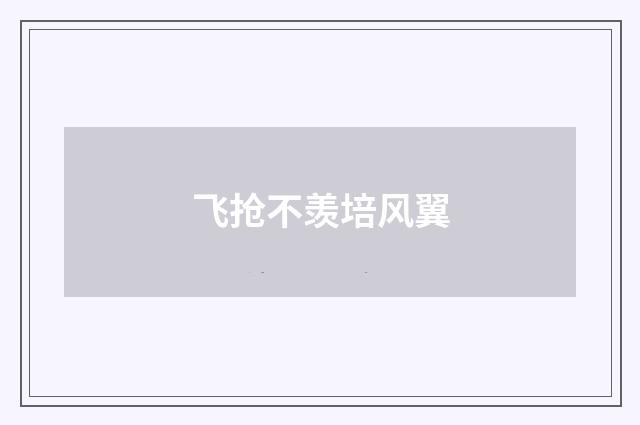 飞抢不羡培风翼