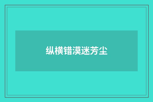 纵横错漠迷芳尘